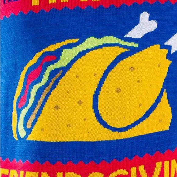 Tipsy Elves Taco Bell Happy Friendsgiving UNISEX Sweater Collector’s Item - Picture 6 of 7